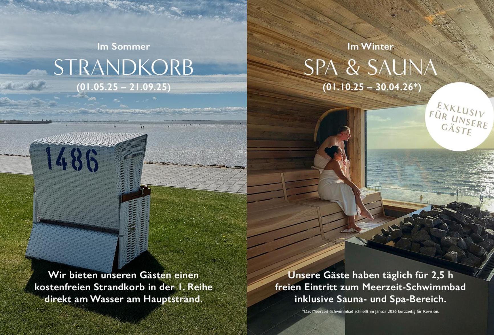Seaside Rooms - Design-Apartment Mit Balkon & Parkplatz - Inklusive Strandkorb Direkt Am Wasser Und Spa & Sauna Saisonal Büsum Екстериор снимка